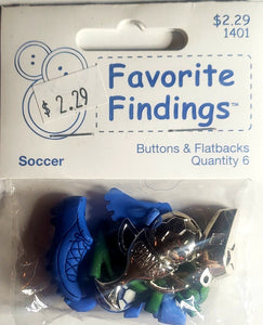 Favorite findings- buttons and flatback - soccer