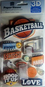 Paper house - dimensional sticker sheet - basketball