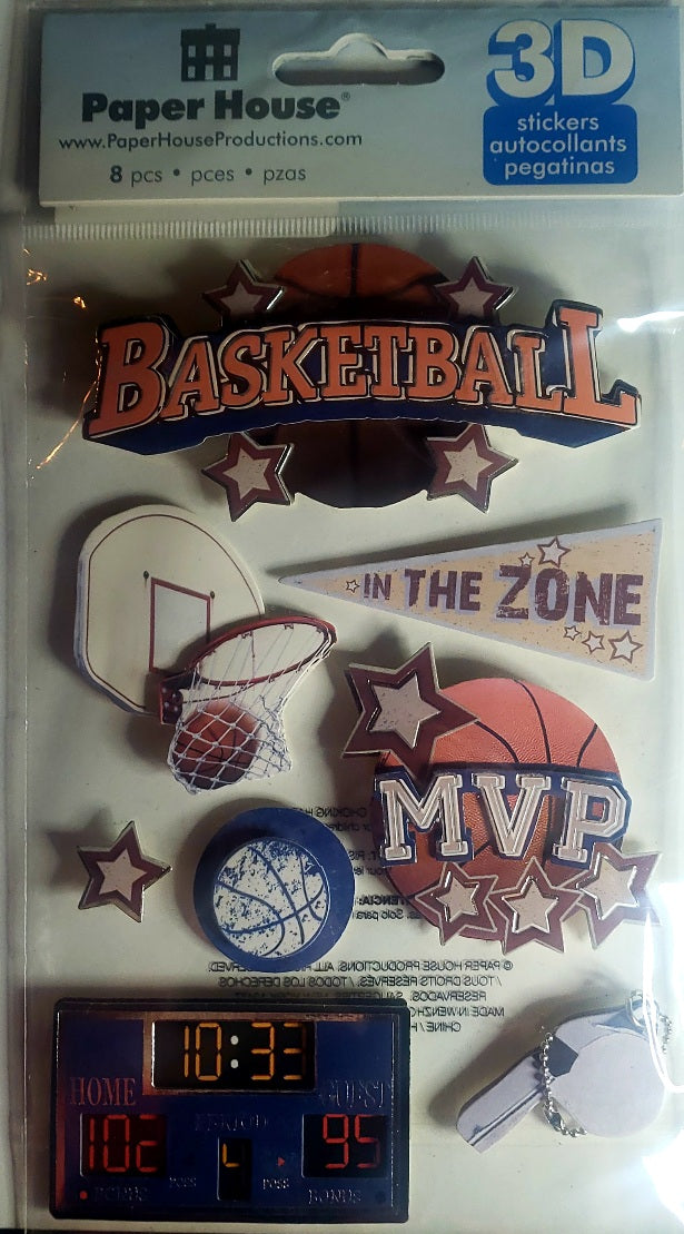Paper house - dimensional sticker sheet - basketball 2