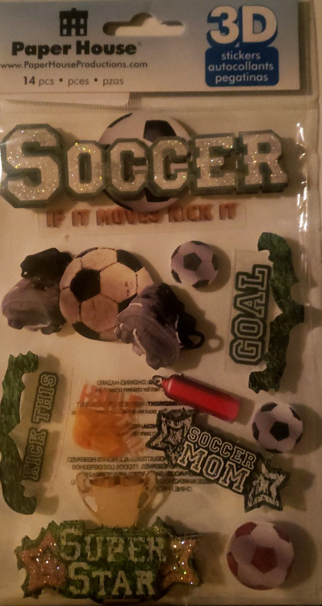 Paper house - dimensional sticker sheet - soccer 2