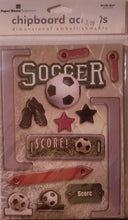 Load image into Gallery viewer, Paper house - dimensional sticker sheet - chipboard soccer