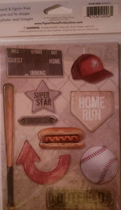 Paper house - dimensional sticker sheet - chipboard baseball