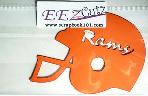 Eez cuts  - laser cut   - Football helmet orange Rams Rockford