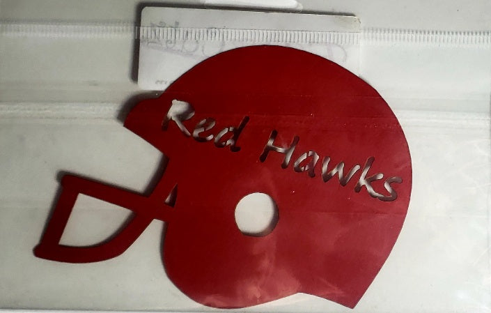 Eez cuts  - laser cut   - Football helmet Red Hawks Cedar Springs