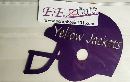 Eez cuts  - laser cut   - Football helmet purple Yellow Jackets Gold - Greenville