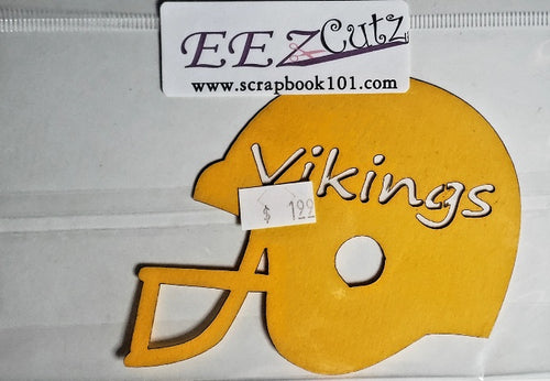 Eez cuts  - laser cut   - Football helmet gold Vikings- Tri county