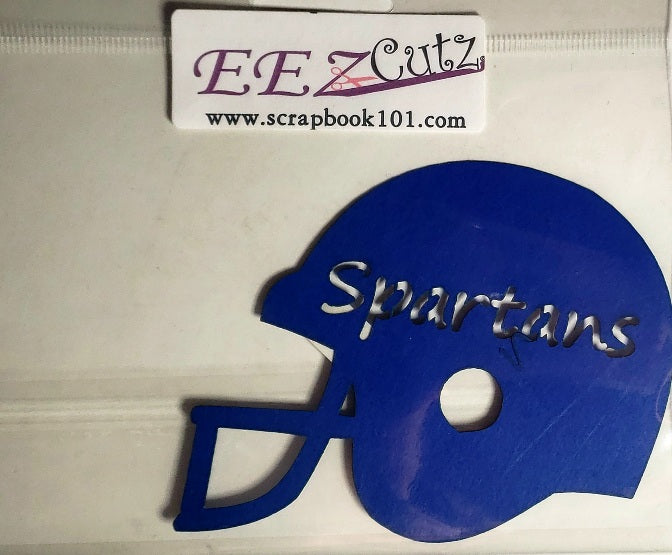 Eez cuts  - laser cut   - Football helmet blue Spartians- Sparta