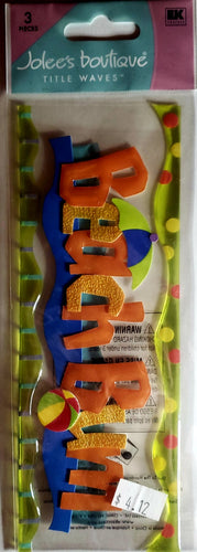 Jolee's Boutique Dimensional Sticker - beach bum title tall long pack