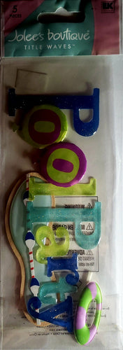 Jolee's Boutique Dimensional Sticker - pool party title tall long pack