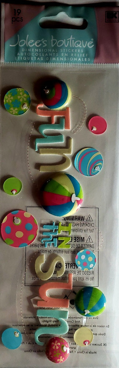 Jolee's Boutique Dimensional Sticker - fun in the sun title tall long pack