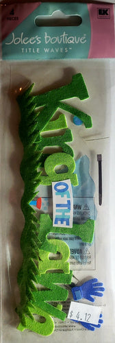 Jolee's Boutique Dimensional Sticker - king of the lawn title tall long pack