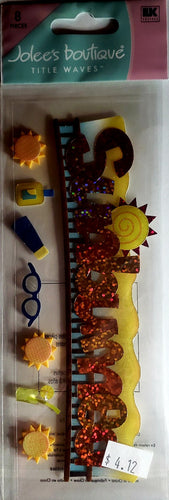 Jolee's Boutique Dimensional Sticker - sunburned title tall long pack