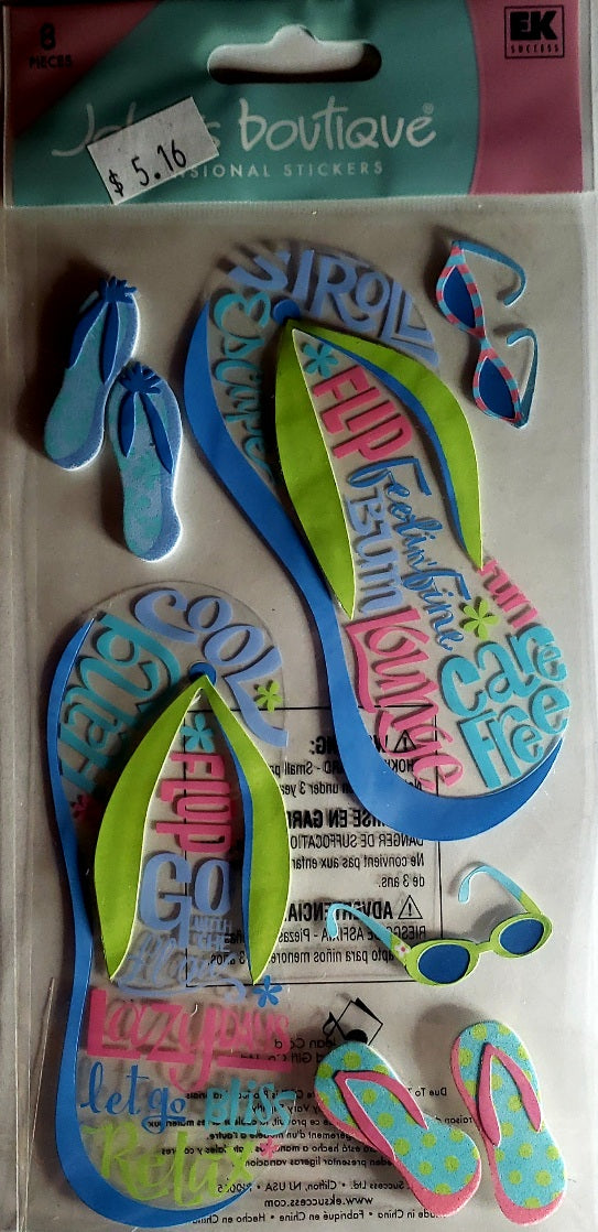 Jolee's Boutique Dimensional Sticker - flip flop - large pack