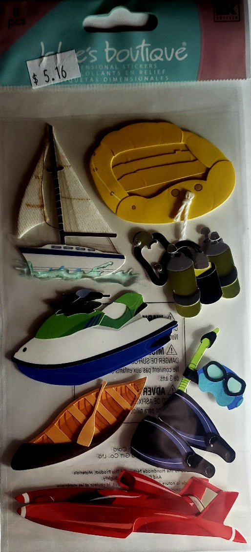 Jolee's Boutique Dimensional Sticker - water sports - large pack