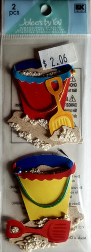 Jolee's Boutique Dimensional Sticker -  beach sand pails bucket tall small pack