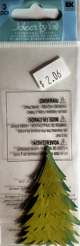 Jolee's Boutique Dimensional Sticker -  pine tree green tall small pack