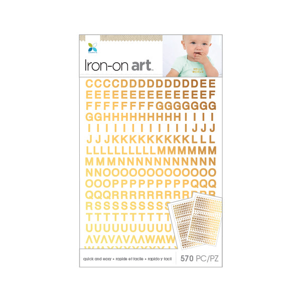 Momenta mini Iron-on Art for fabric - Mini gold foil alphabet