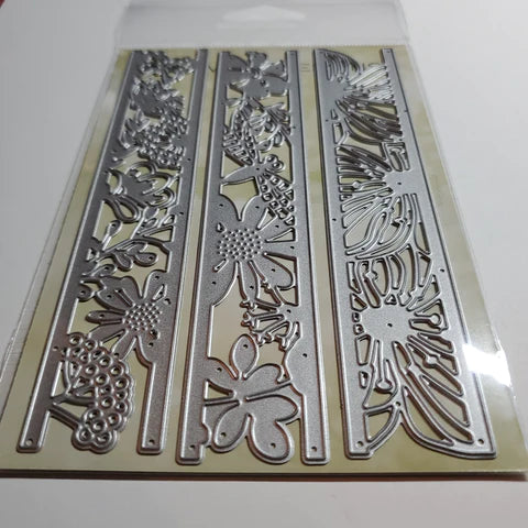 Gina Marie Metal cutting die -  3 piece floral splits die - flower strips