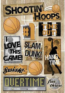 Karen Foster Cardstock Sticker - hang time basketball