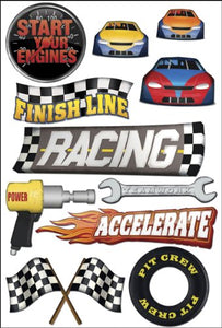 Motor sports - Karen Foster Cardstock Sticker - racing