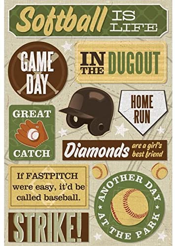 Karen Foster Cardstock Sticker - softball is life