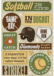 Karen Foster Cardstock Sticker - softball is life