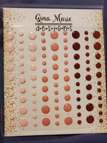 Gina Marie Enamel Dots set - raspberry clear