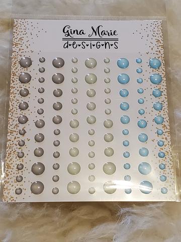 Gina Marie Enamel Dots set - snowy mountain clear with color