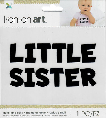 Momenta 4color kids Iron-on Art for fabric - Black little Sister words