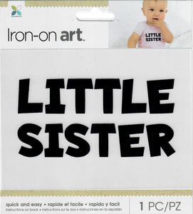 Momenta 4color kids Iron-on Art for fabric - Black little Sister words