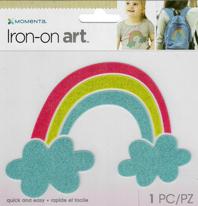 Momenta 4 fine glitter kids Iron-on Art for fabric - Glitter rainbow