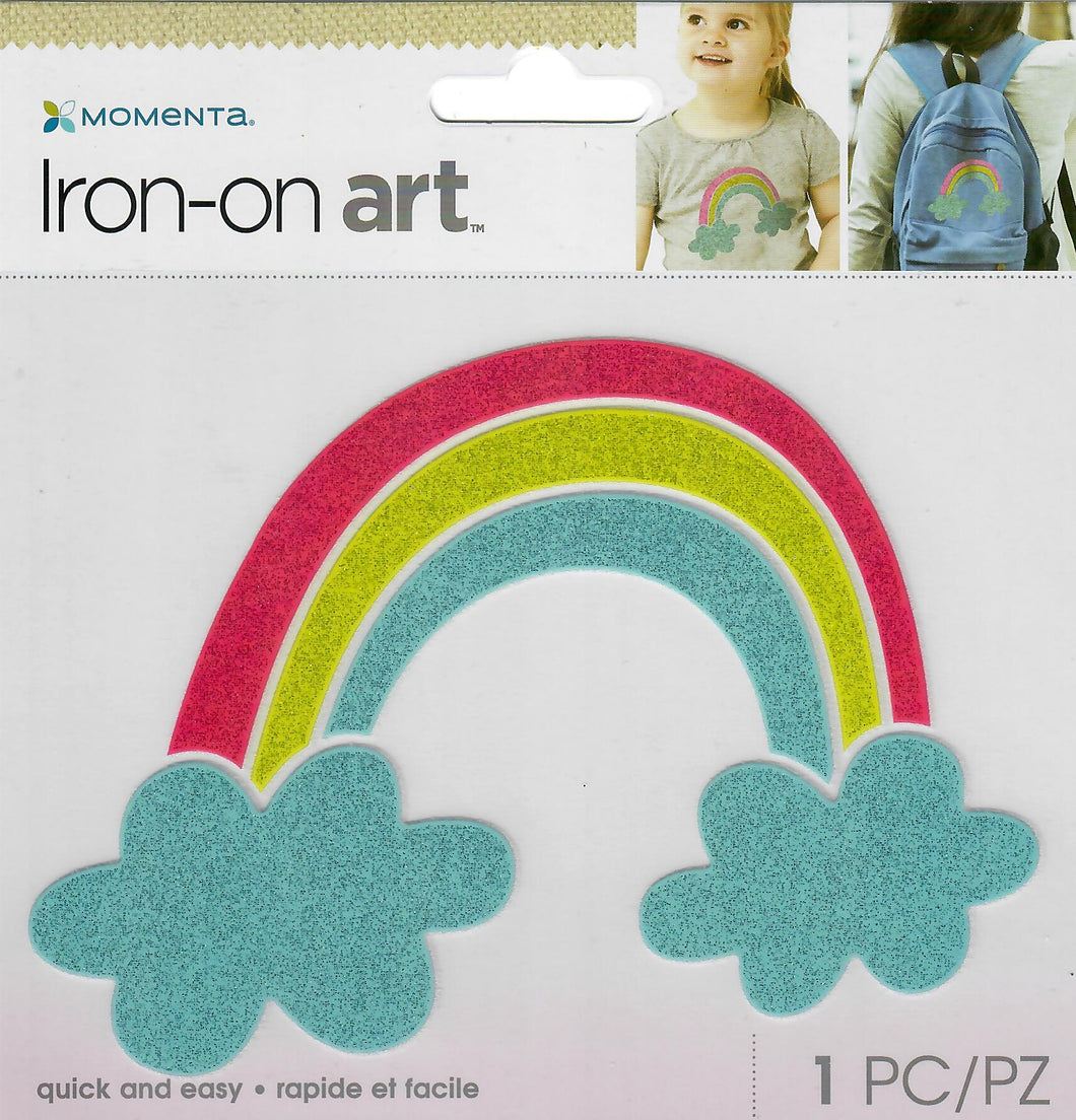 Momenta 4 fine glitter kids Iron-on Art for fabric - Glitter rainbow