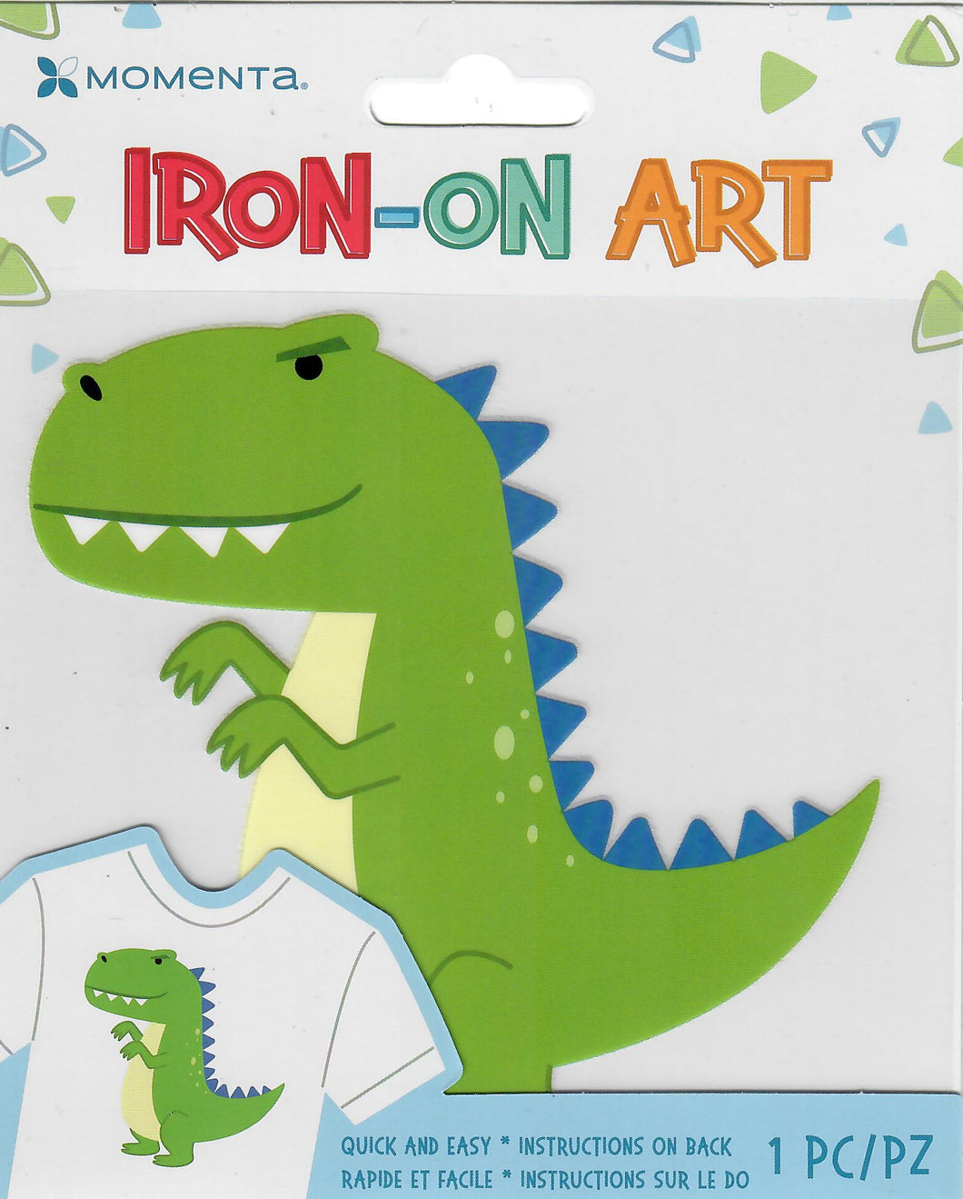 Momenta 4 color kids Iron-on Art for fabric - Dinosaur