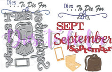 Load image into Gallery viewer, Dies ... to die for metal cutting die - September combo Calendar words