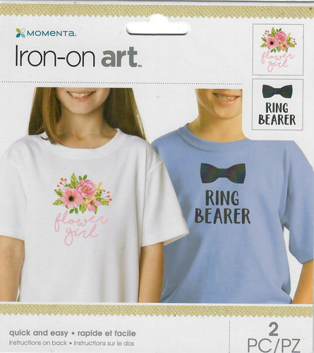 Momenta 4 color kids Iron-on Art for fabric - Wedding Flower Girl and Ring Bearer