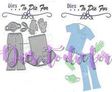 Load image into Gallery viewer, Dies ... to die for metal cutting die - Nurse Scrubs outfit with Medical Gloves and Face mask