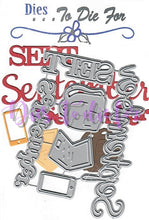 Load image into Gallery viewer, Dies ... to die for metal cutting die - September combo Calendar words
