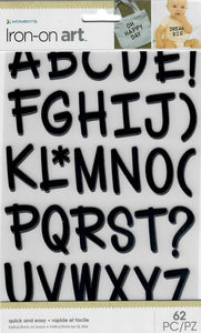 Momenta Large alphabet Iron-on Art for fabric - Black fun font