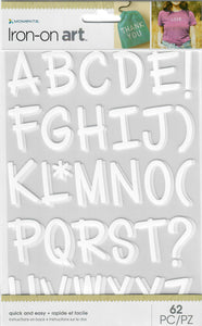 Momenta Large alphabet Iron-on Art for fabric - White fun font