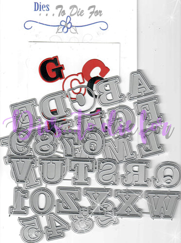 Dies ... to die for metal cutting die - Hannah's Varsity Font with Shadow