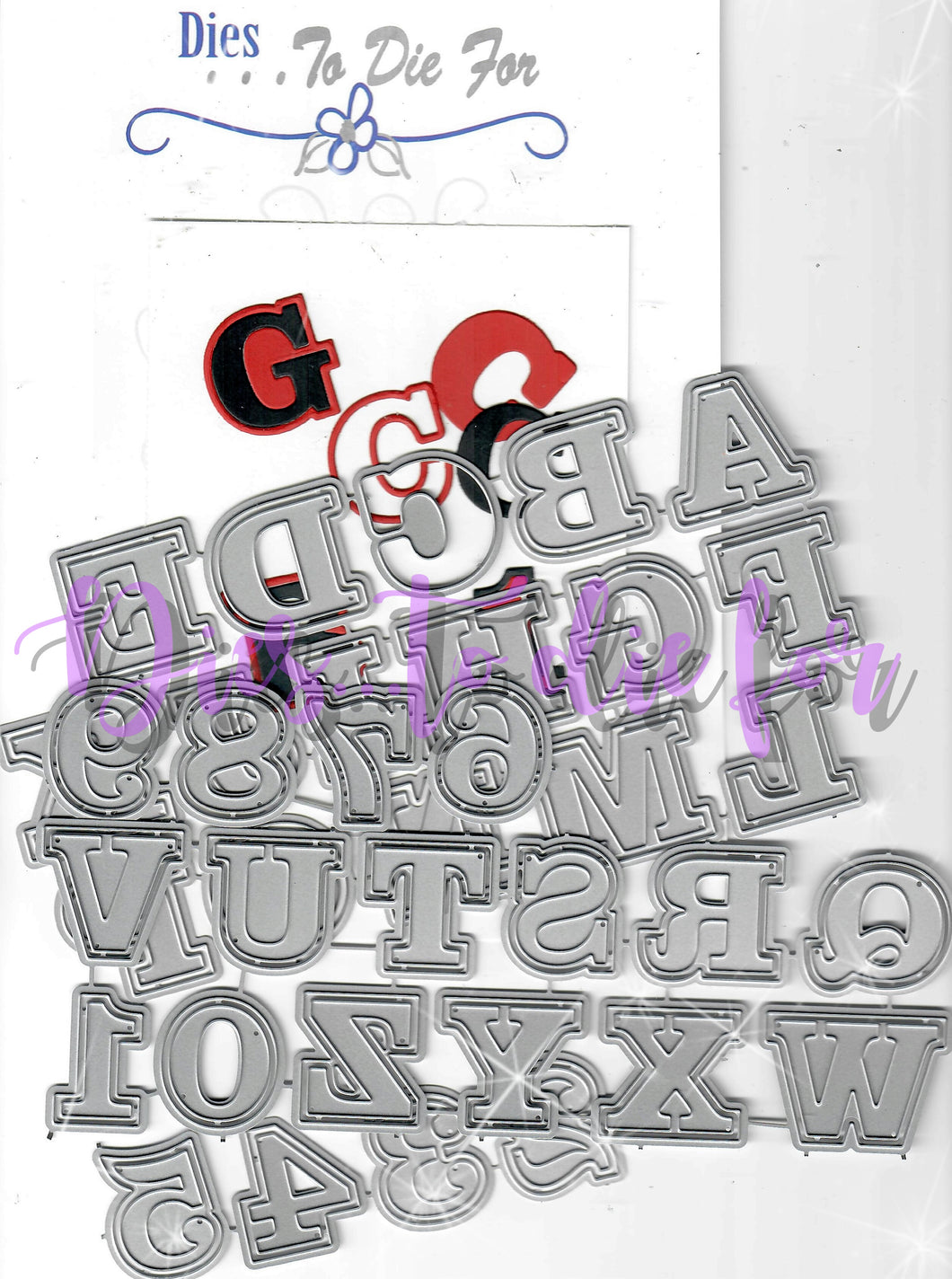 Dies ... to die for metal cutting die - Hannah's Varsity Font with Shadow