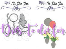 Load image into Gallery viewer, Dies ... to die for metal cutting die - Get well soon / Congratulations Flowers and Balloons