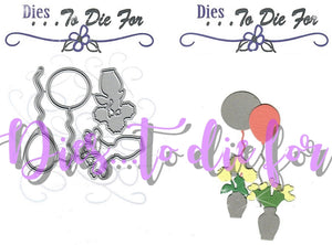 Dies ... to die for metal cutting die - Get well soon / Congratulations Flowers and Balloons