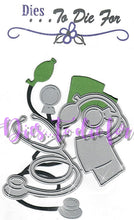 Load image into Gallery viewer, Dies ... to die for metal cutting die - Doctor / Nurse Stethoscope and Blood Pressure Cuff