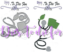 Load image into Gallery viewer, Dies ... to die for metal cutting die - Doctor / Nurse Stethoscope and Blood Pressure Cuff