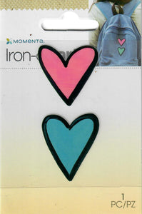 Momenta small 4color Iron-on Art for fabric - two Hearts