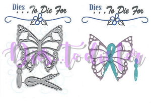 Dies ... to die for metal cutting die - Survivor Butterfly with Awareness ribbon and body