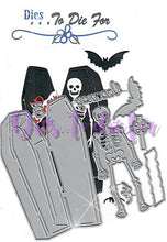 Load image into Gallery viewer, Dies ... to die for metal cutting die - Skeleton with Coffin - Spider bat No vacancy sign
