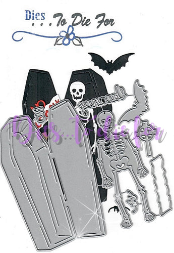 Dies ... to die for metal cutting die - Skeleton with Coffin - Spider bat No vacancy sign