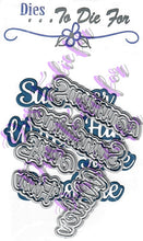 Load image into Gallery viewer, Dies ... to die for metal cutting die -Summer seasons words with shadows - Fun water sunshine